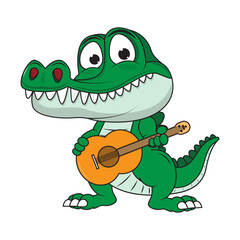 cute crocodile animal cartoon illustration