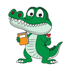 Naklejka premium cute crocodile animal cartoon illustration
