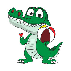 cute crocodile animal cartoon illustration