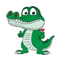 Fototapeta premium cute crocodile animal cartoon illustration