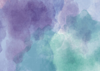 Abstract hand-painted blue watercolor background with a sky-like, cloudy texture and a vintage, ethereal fog effect