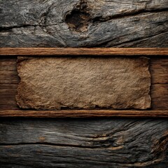 There is a hole in a piece of wood from which leaves are emerging