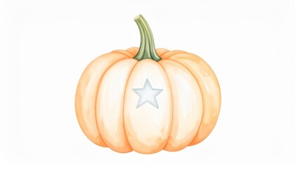 Obraz premium Autumn splendor, watercolor pumpkin painting celebrating the harvest season vibrant