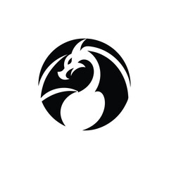 Dragon illustration with modern gradient color, dragon logo vector icon Dragon logo icons. Ancient mythical serpent symbol. Mythological beast sign. Vector illustration.