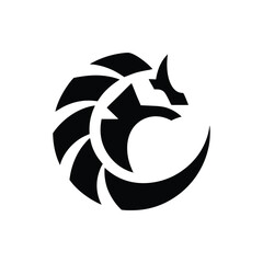 Dragon illustration with modern gradient color, dragon logo vector icon Dragon logo icons. Ancient mythical serpent symbol. Mythological beast sign. Vector illustration.