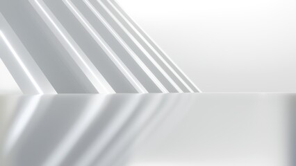 Abstract architectural space with empty concrete floor, Geometric in white sci-fi interior design, 3d rendering background