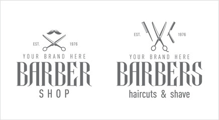 The set of logotypes for barbershop