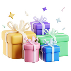 set of colorful gift boxes 3d illustration