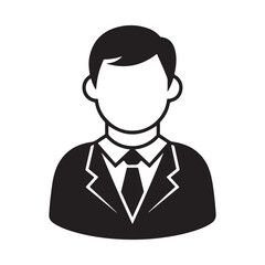 A cartoon businessman vector illustration with an office avatar and suit