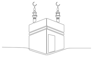 vector illustration of a Kaaba, kaaba lineart