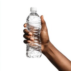 Hand Holding a Clear Plastic Bottle of Water Refreshing Hydration