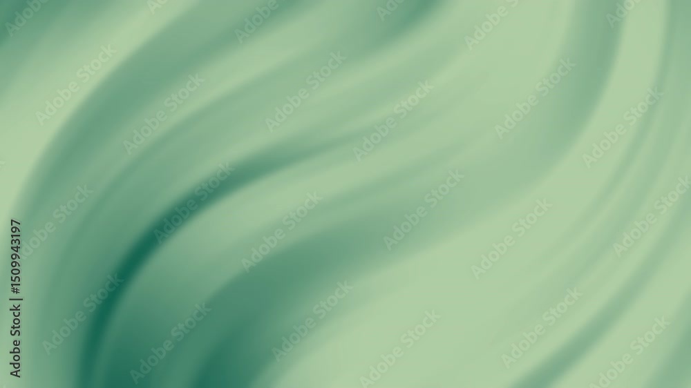 Poster soft green abstract waves flow smoothly across a blurred gradient background, abstract texture gradi