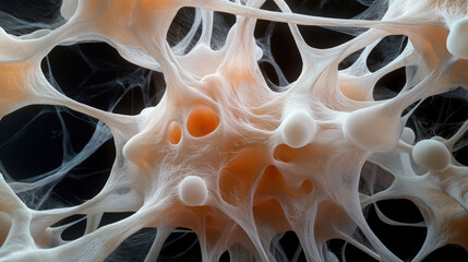 Abstract Organic Microcosm: A captivating macro shot reveals an intricate network of organic structures, showcasing the beauty of cellular form, biology, and microscopic marvels.