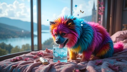 dog on the beach