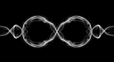 Abstract Smoke Formation Presenting Infinity Shape on Black Background