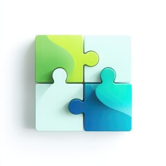 Colorful Puzzle Pieces in Abstract Composition: Modern Art Shapes & Forms for Creative Thinking and Visual Harmony