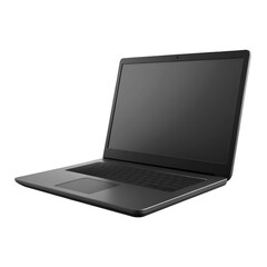 Black laptop computer in perspective view