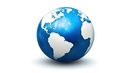 Fototapeta premium Realistic globe representation showing continents with blue oceans for educational, geographical, and environmental themes in a digital format