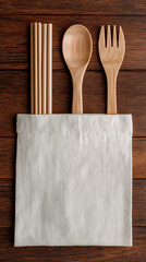 Eco-Friendly Products Flat Lay with Reusable Straws and Cutlery