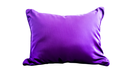 Purple decorative cushion, isolated object, home accent, cutout transparent
