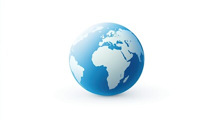 Fototapeta premium Simple and Elegant Globe Representation in Blue and White Tone with Detailed Textures Ideal for Environmental and Global Themes