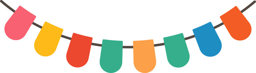 Hanging festival bunting with tassels