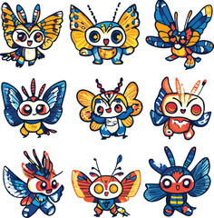 cartoon lemur,animal character set with various fun emotions and poses