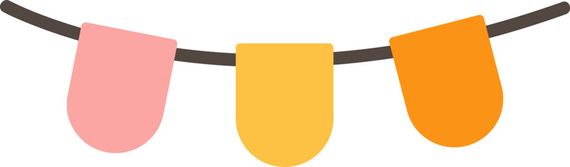 Multicolor triangle bunting for event