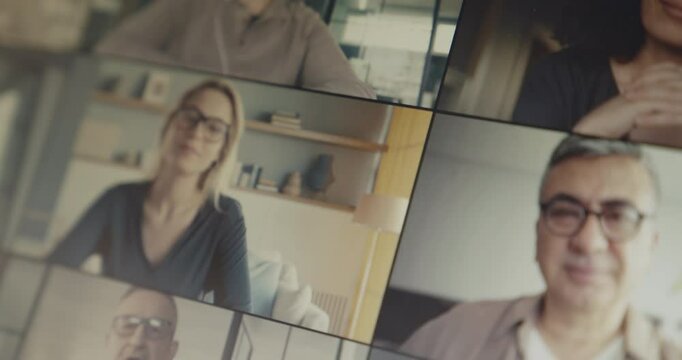 Working and talking on the computer with video calling