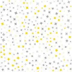 vibrant yellow and gray star pattern on white background. ideal for festive designs, wallpapers, digital art, graphic projects, textures, and decorative creative elements