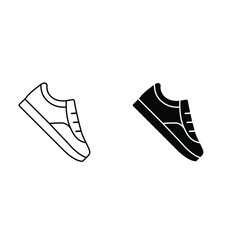 Minimalist running shoe design simple flat silhouette vector icon graphic art