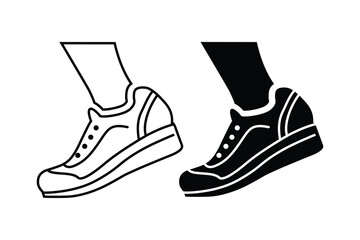 Running shoe icon for fitness, sport exercise isolated vector