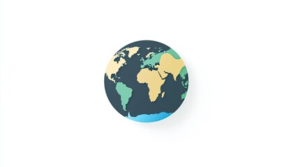Fototapeta premium Artistic representation of the Earth featuring continents in various colors against a white background, perfect for educational or environmental themes