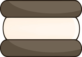 Obraz premium Oreo Ice Cream Sandwich Icon Cartoon Style