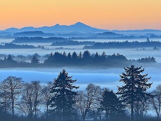 Misty mountain range at dawn (1)