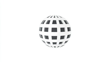 Abstract representation of a three-dimensional grid sphere, showcasing modern design and minimalistic aesthetic ideal for digital media and creative projects