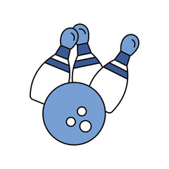bowling lineal color line icon with white background vector stock illustration