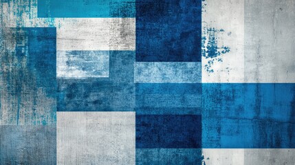 Fototapeta premium Abstract design with blue and gray geometric shapes.