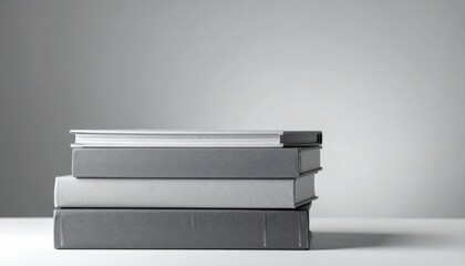 Stacked Books In Gray Scale