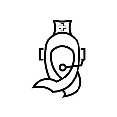 Anesthesia mask icon, symbolizing pain relief, surgery, and medical procedures involving sedation. Ideal for hospital and healthcare industry designs