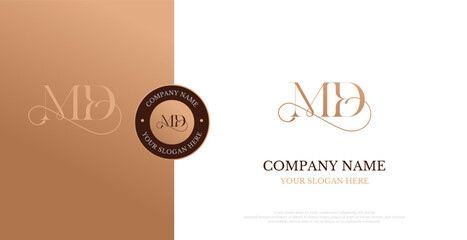 Initial MD Logo Design Vector 