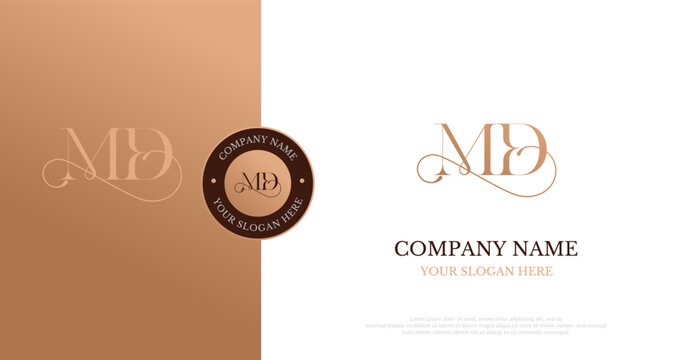 Initial MD Logo Design Vector 