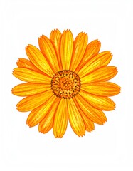Vibrant yellow flower on a clean white background.