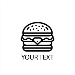 Minimalist Hamburger Logo Vector Isolated on White Background