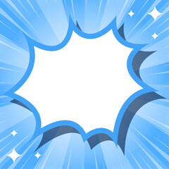 サンバーストとトゲトゲのフレーム背景、集中線とキラキラエフェクトのデコレーション、ポップなデザイン、正方形サイズ