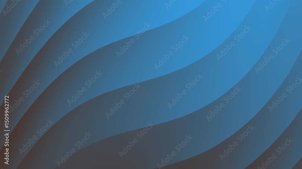 Poster Wavy blue abstract lines create a smooth gradient pattern across the image, Abstract texture Gradient motion Background animation.