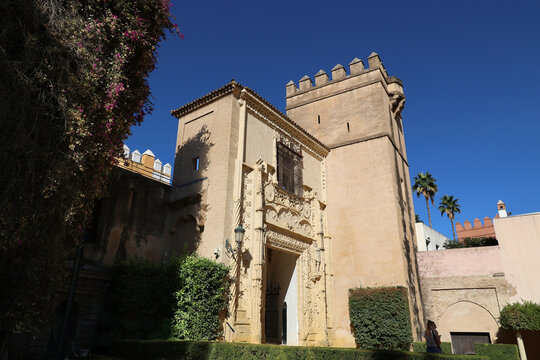 Puerta de Marchena in the Alcazar of Seville, Andalusia, Spain  