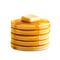 Obraz premium Stack of Buttery Pancakes Drizzled with Maple Syrup