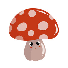 Kawaii cartoon mushroom