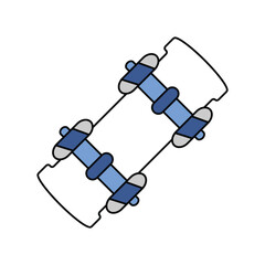 skatboard lineal color line icon with white background vector stock illustration